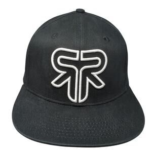 RuRoc Snapback Hat Black One Size Adjustable Embroidered Logo Outdoor